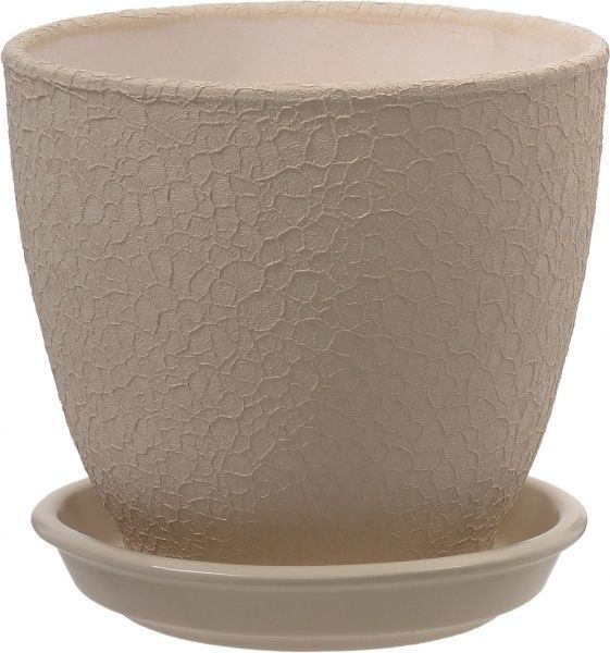 Горшок керамический Ориана-Запорожкерамика Кедр №2 шелк круглый 2,2л капучино (019-2-119) 