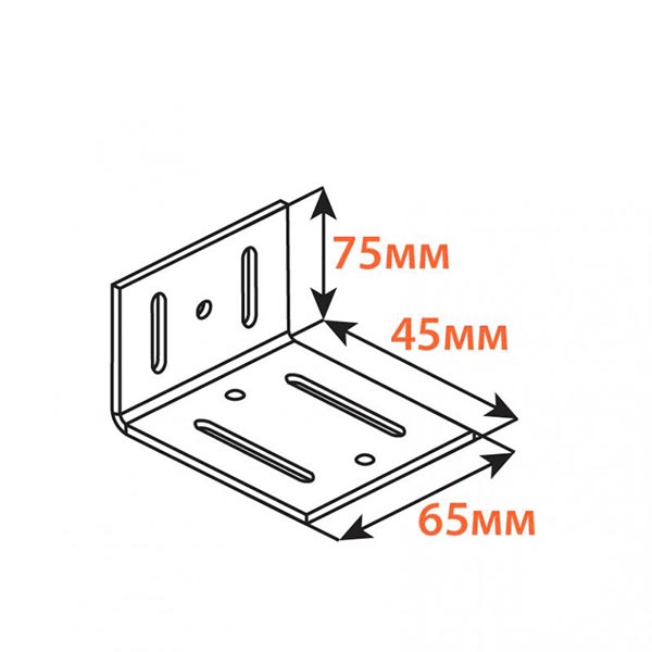 Кутник регульований Kolchuga асиметричний 45x75x65 мм 3 мм