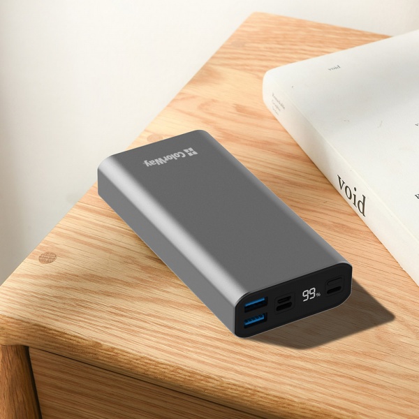 Зовнішній акумулятор (Powerbank) ColorWay 20000 mAh gray (CW-PB200LPH3GR-PDD) 