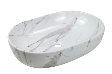 Умывальник на столешницу Invena TEYA 60 см белый мрамор CE-09-701)