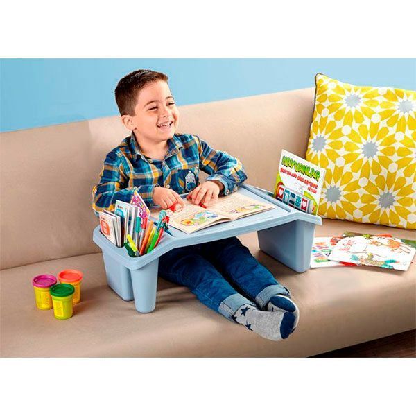 Поднос для завтрака с пластмассы голубой