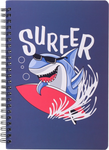Блокнот Акула серфер 14,5х21 см Mikirei