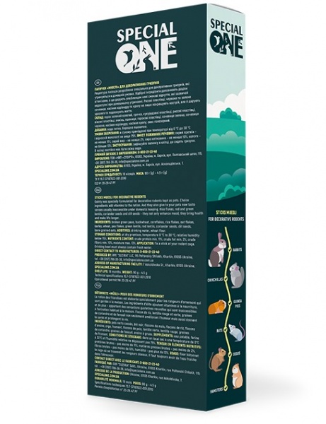 Корм SPECIAL ONE Палички Мюслі для декоративних гризунів 90 г PR242348