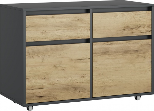 Тумба мобильная Грейд Ален 950х670х450 мм дуб крафт золотой / графит 