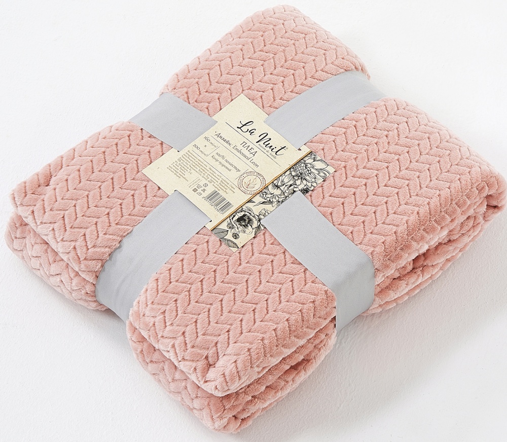 Плед Embossed Leon 220x200 см пудровый La Nuit