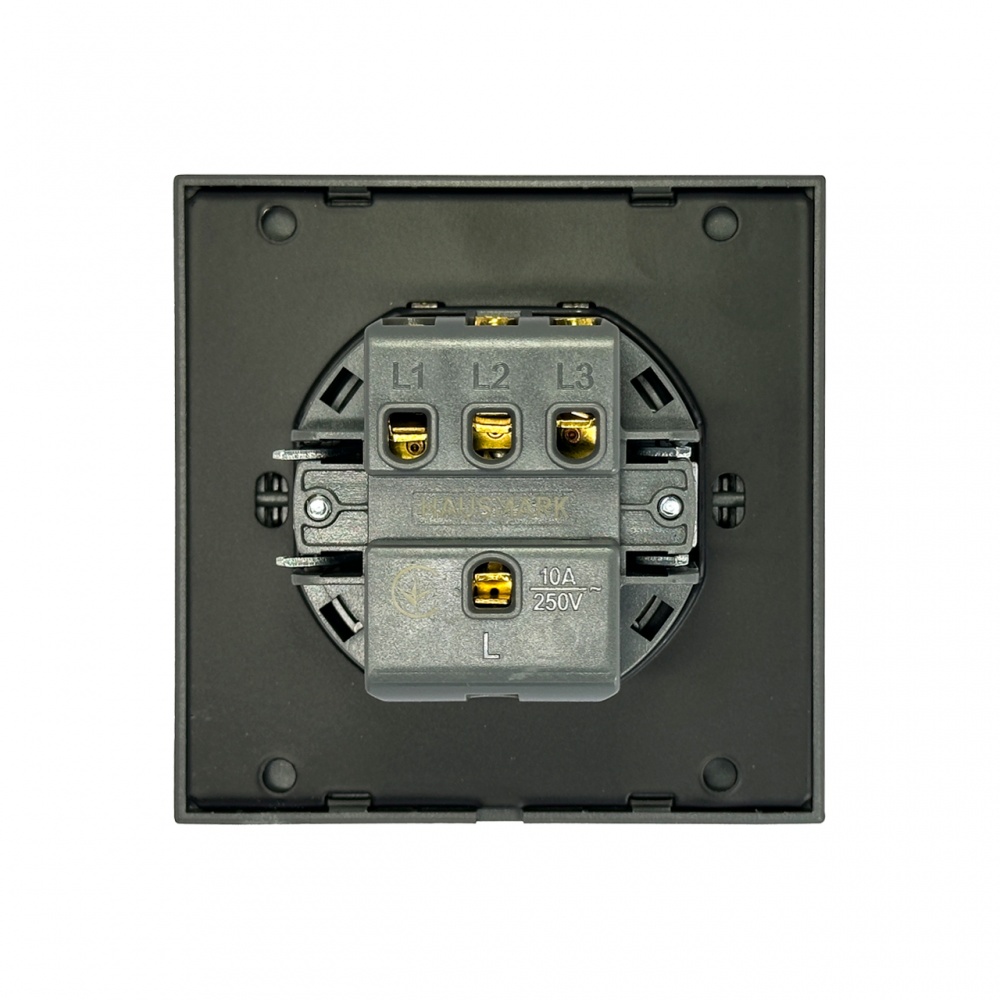 Вимикач триклавішний HausMark INO з підсвіткою сірий LS-3G LED-EU-Gray