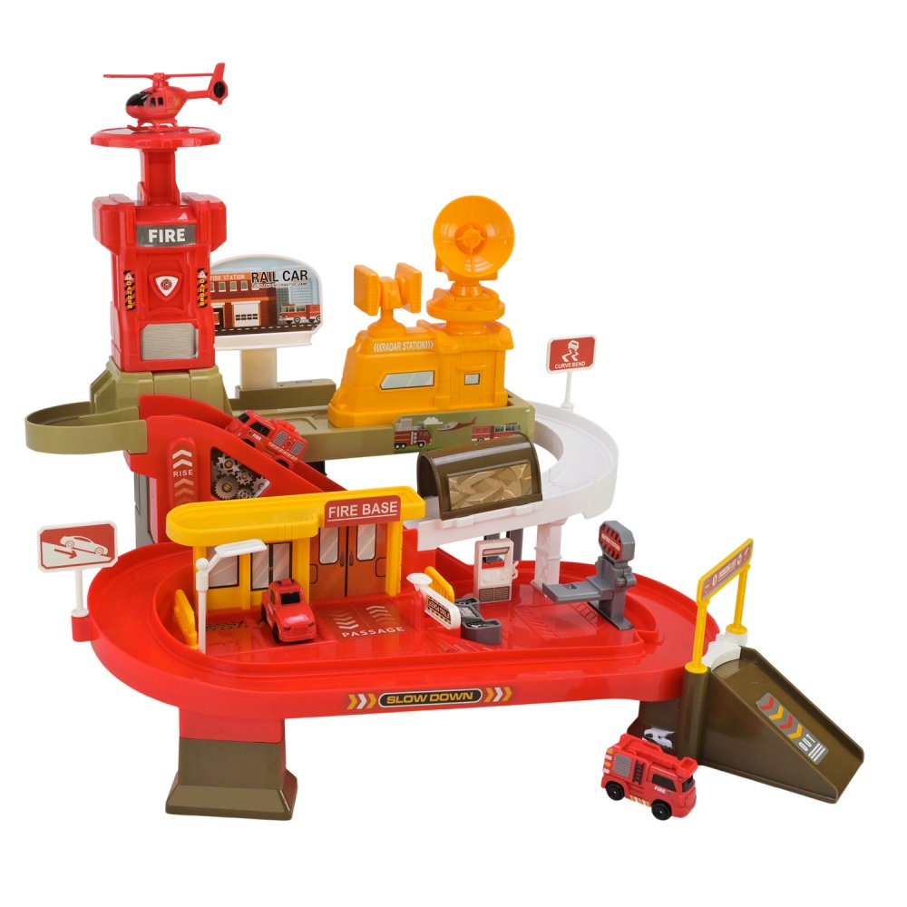 Паркинг Shantou Пожарная станция с машинками и вертолетом ZX-024A