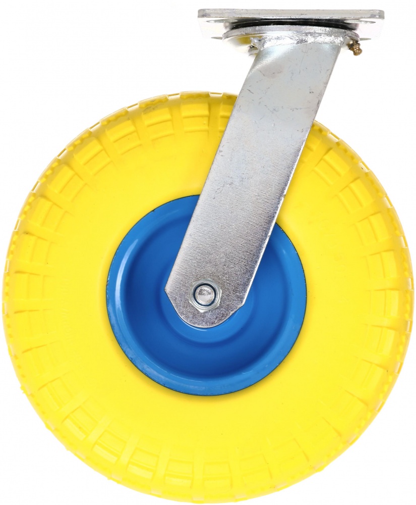 Колесо пенополиуретановое d260 мм поворотное желто-синий 350-4PU