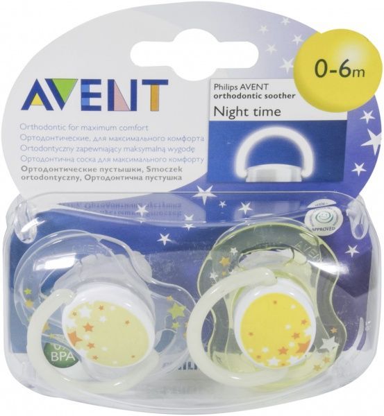 Набір пустушок для сну Philips Avent 2 шт SCF176/18
