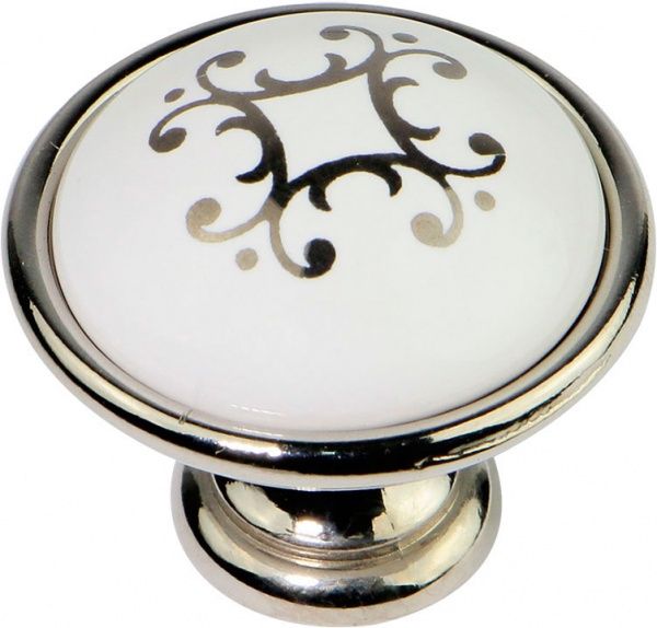 Меблева ручка CL 24316.01.035 18786 полірований нікель/з малюнком Bosetti Marella