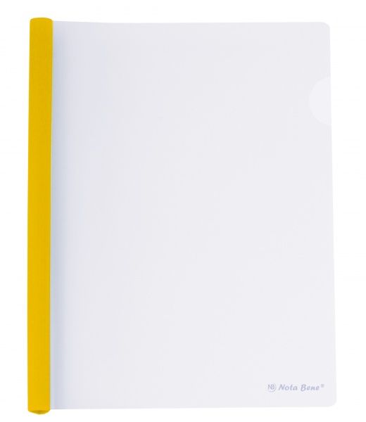 Папка пластиковая А4 с планкой-зажимом 2-65 листа желтая Nota Bene