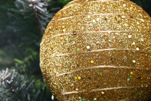 Куля новорічна Shunda пінопластиковий 100 мм золотий SDA200610G