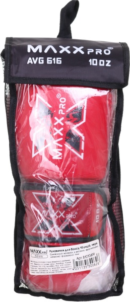 Боксерские перчатки MaxxPro AVG-616 р. 10 красный
