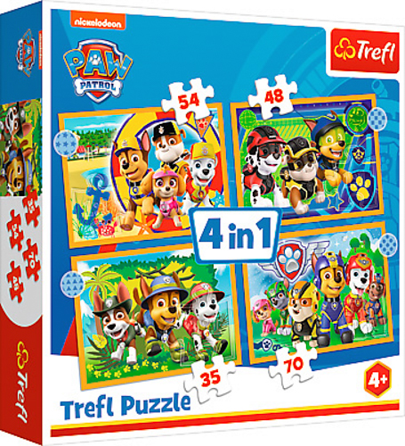 Пазлы Trefl 4 в 1 Щенячий патруль 34395