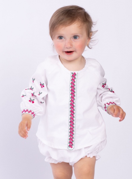 Вышиванка для девочек Эдельвика р.74 белый 116-21/00 