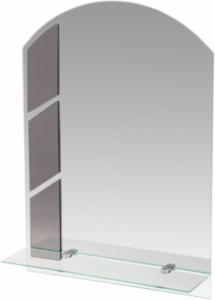 Зеркало ТЕТРА №168 475*650 мм графит с полкой 