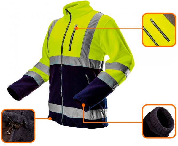 Куртка NEO tools флисовая сигнальная р. XXL 81-740 желтый