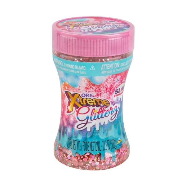 Игровой набор ORB Slimy Xtreme Glitterz: мега-глиттерный слайм в контейнере (300 г) в ассортименте ORB40668