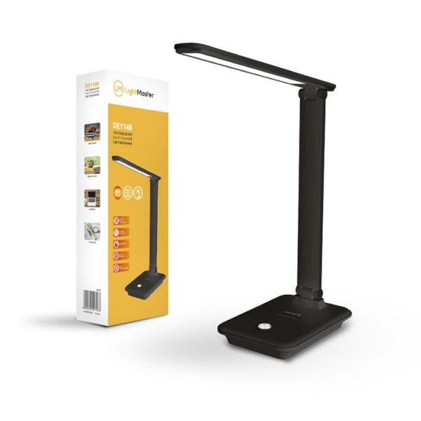 Настольная лампа офисная DE1148 LED 9 Вт черный 
