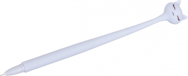 Ручка гелевая голубая Киса чернило синее 