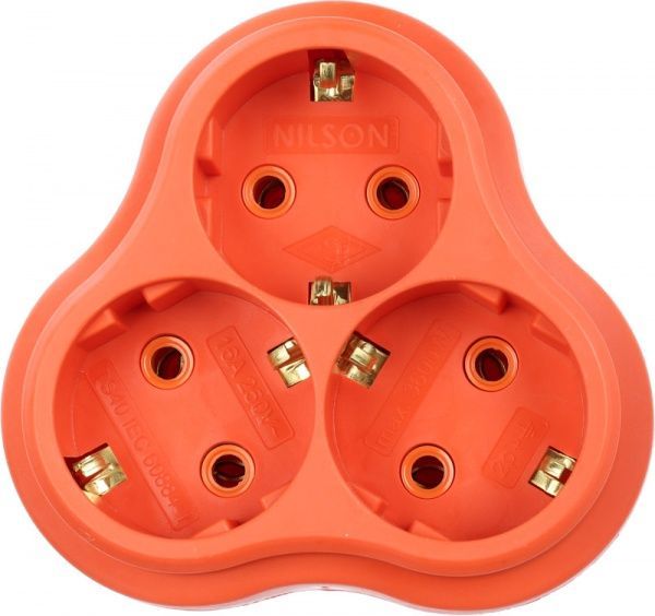Тройник Nilson с заземлением 3 гн. оранжевый 40490101 