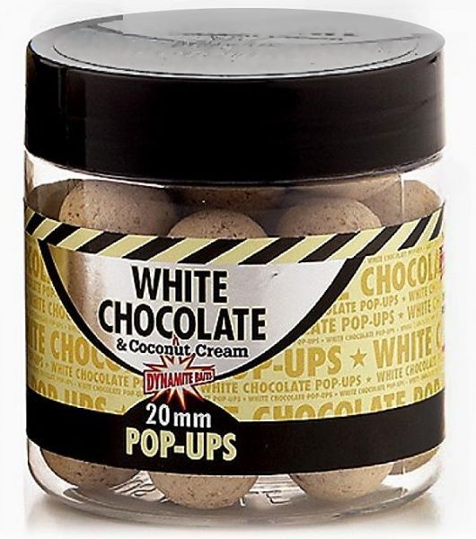 Плаваючі бойли Pop-Up Dynamite Baits White Chocolate & Coconut Cream 100 г шоколад білий/ кокос DY657