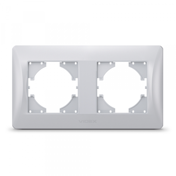 Рамка двомісна Videx Binera горизонтальна срібний VF-BNFR2H-SS