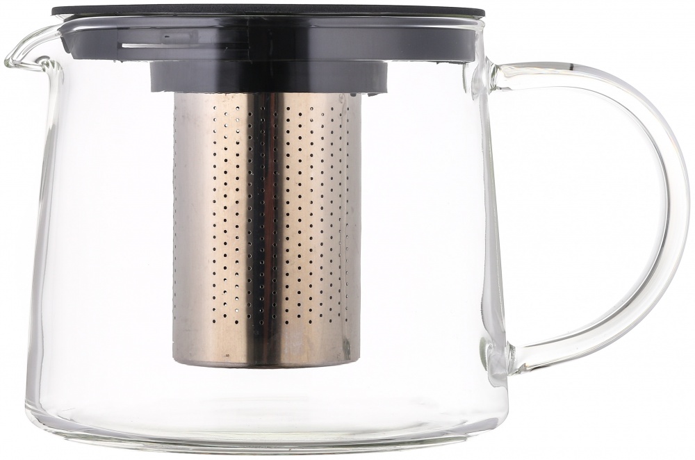 Чайник заварювальний Flamberg Greenwich 1000 мл чорний із прозорим