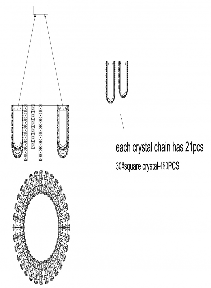 Люстра Sensio Marques 30 Вт хром/прозорий кришталь ALPL-PLCS025-50