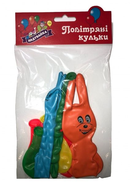 Кульки повітряні Надувайка звірі різнокольоровий 10 шт.