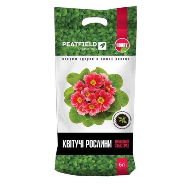Субстрат торфяной PEATFIELD для цветущих растений 6 л