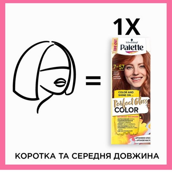 Фарба для волосся Palette Perfect Gloss Color з аргановою олією 5-86 палкий вогонь 70 мл