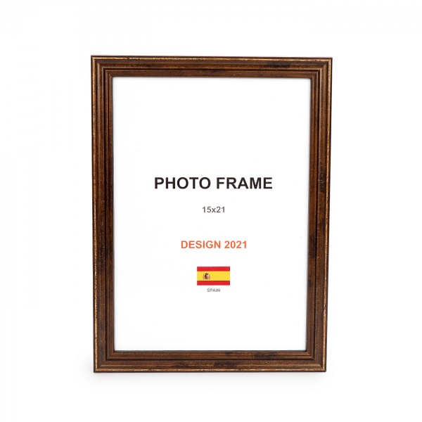 Рамка для фото 1 фото 15x21 см коричневая бронза 