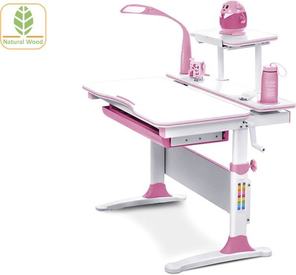 Стол Evo-kids Diego Evo-30 PN (с полкой и лампой)