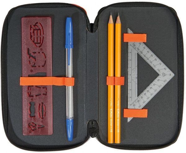 Пенал школьный Triple Driven 31 предмет 50026227 Herlitz черный