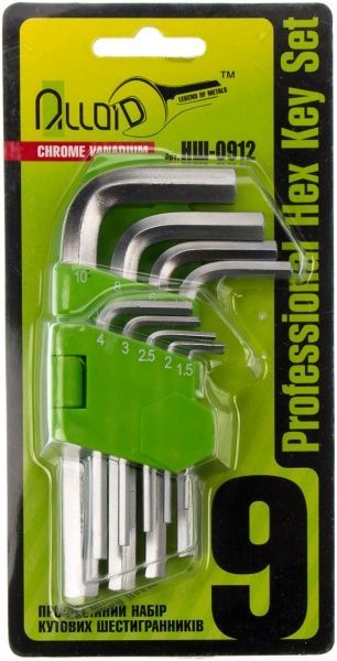 Набор ключей шестигранных Alloid НШ-0912