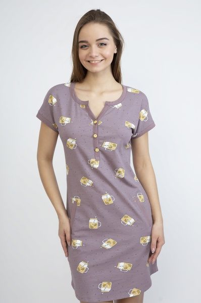 Нічна сорочка Roksana Lemonade 707/16125 р. XXL фіолетовий із малюнком 