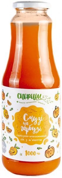 Сок Спориш Тыквенно-апельсиновый с мякотью и сахаром 1л 