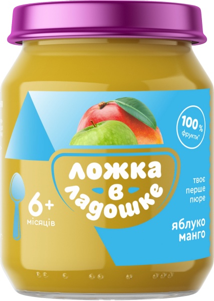Пюре фруктовое Ложка в ладошке Яблоко-манго 180 г 