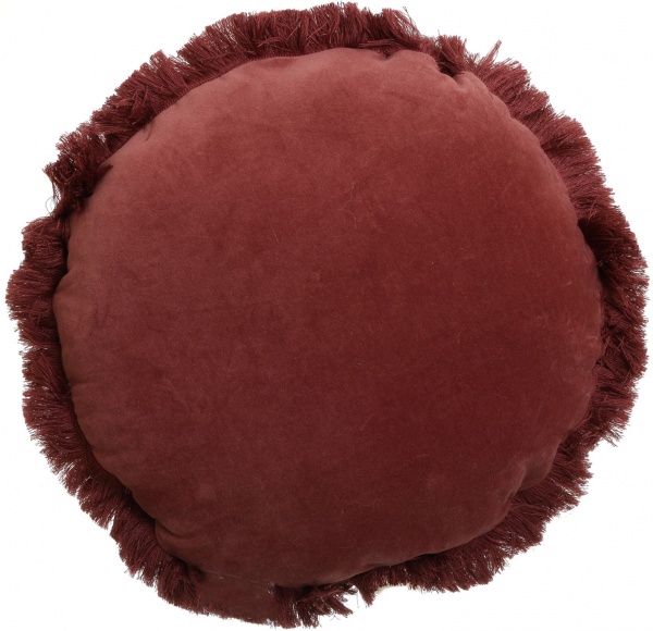 Подушка KM круглая с кистями 100% полиэстер 40x40 см розовый 