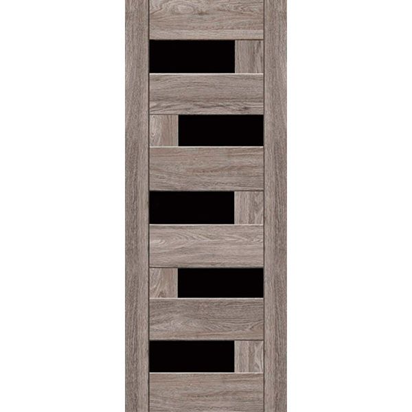 Дверное полотно ОМиС Rino 16 ПО черное стекло 800 мм дуб денвер 