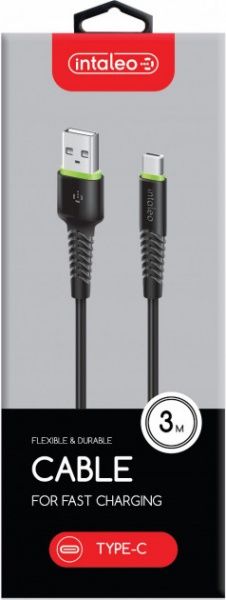 Кабель Intaleo USB Type-C – USB 3 м черный 