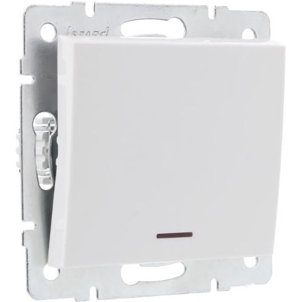 Выключатель одноклавишный Lezard Rain с подсветкой 10 А 250В белый 703-0288-111