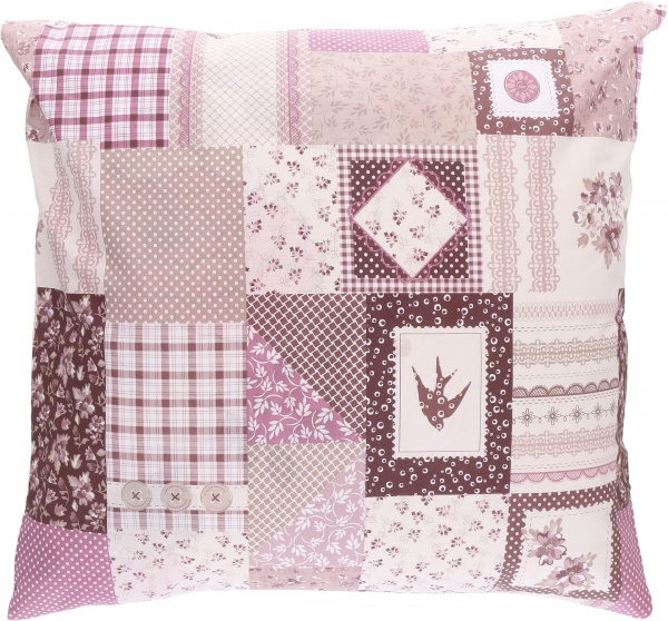 Наволочка Пэчворк 70x70 см розовый Прованс 