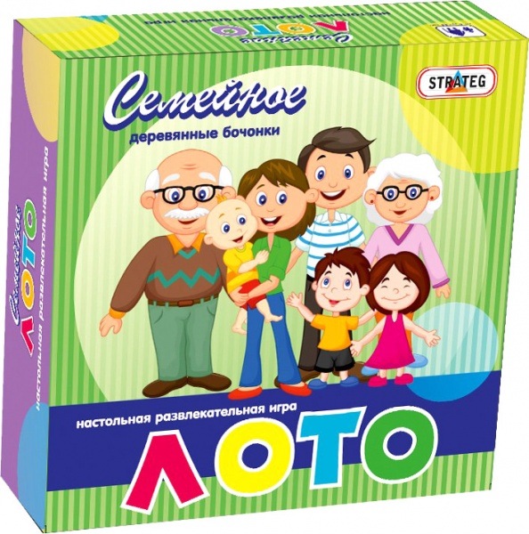 Гра настільна Strateg Лото Сімейне з дерев'яними бочонками