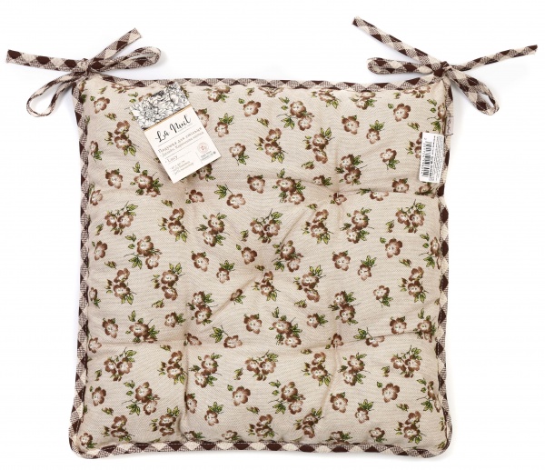 Подушка на стілець Lucy 40х40 см коричневий квітка з мереживом La Nuit