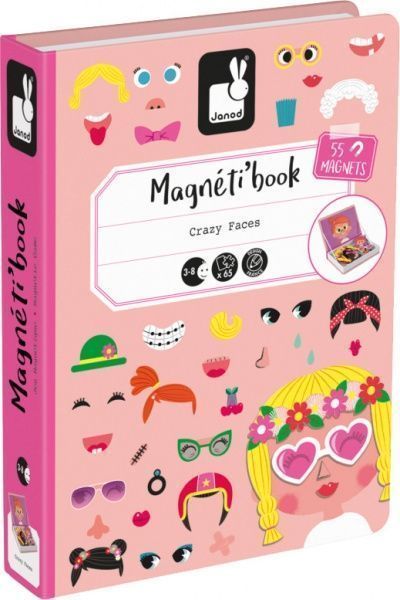 Игра настольная Janod Magneti'book Смешные лица (девочка) J02717