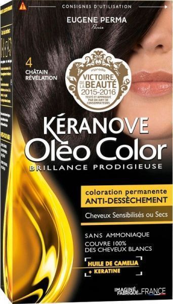 Крем-фарба для волосся Keranove Oleo Color №4 шатен 125 мл