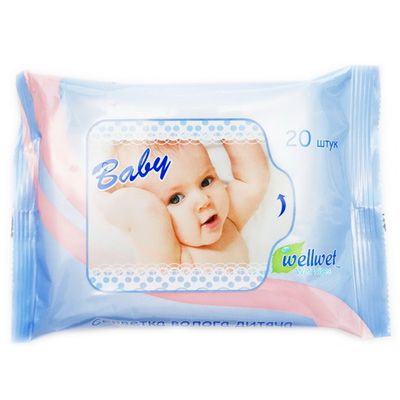 Салфетки влажные Wellwet Детские 20 шт