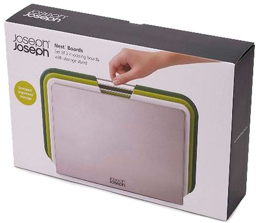Набор кухонных досок с подставкой Nest 3 предмета зеленые 22x31.9 см 60163 Joseph Joseph